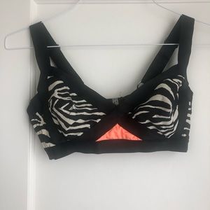H&M Zebra Printed Swimsuit Top